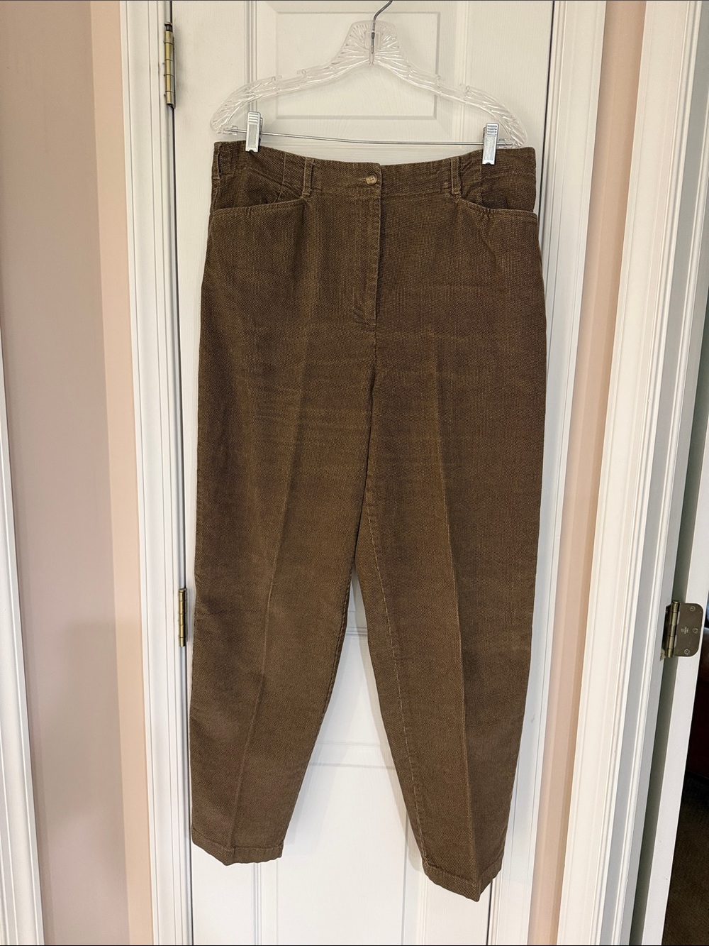 Talbot’s Brown Corduroy High-Waist Pants, Size 14